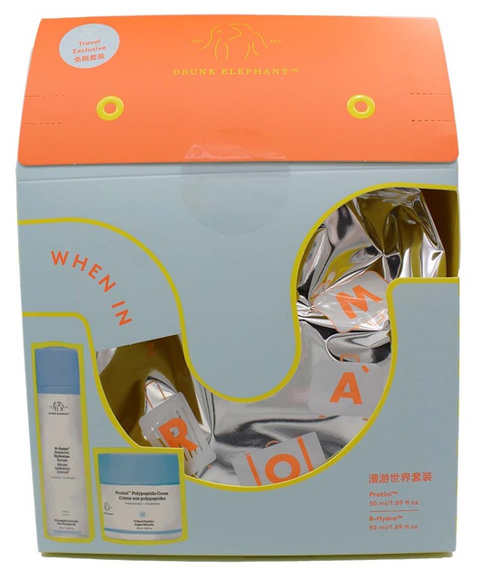 Zestaw do pielęgnacji twarzy Drunk Elephant When In Roam B-Hydra Serum intensywnie nawilżające 50 ml + Protini Polipeptydowy Krem nawilżający 50 ml (812343035379) - obraz 3