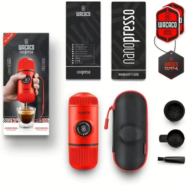 Еспресо-кавоварка портативна Wacaco Nanopresso з чохлом Червона (WNANORED) - Фото 6 Еспресо-кавоварка портативна Wacaco Nanopresso з чохлом Червона (WNANORED) - зображення 6