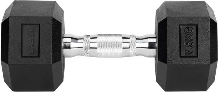 Гантель прогумована Trexo Hex 7.5 кг (5904823007398) - зображення 4