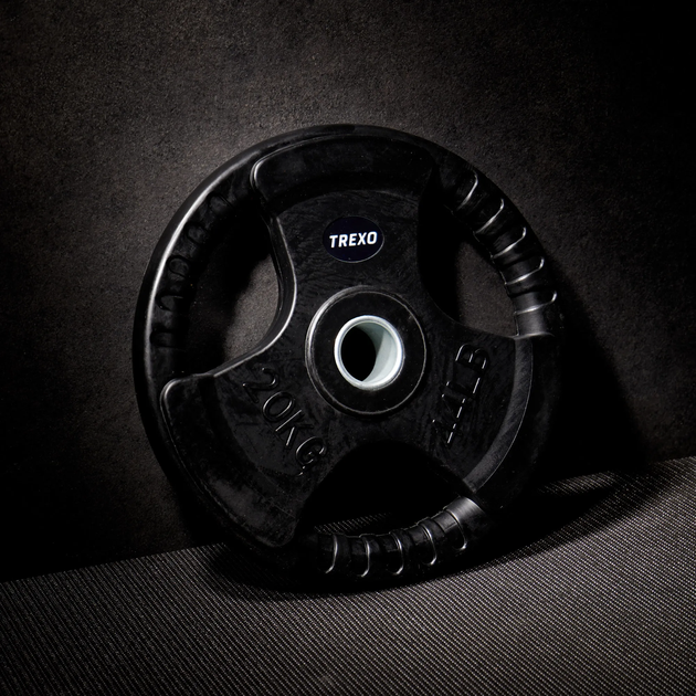 Диск чавунний Trexo прогумований RW20 20 кг Black (5904823007312) - зображення 4