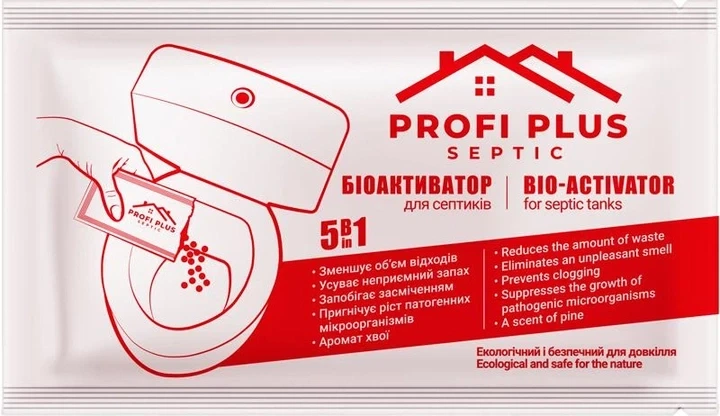Биоактиватор для септиков Профи Плюс Profi Plus septic 5в1 25 г (5414528003712) - Фото 1 Биоактиватор для септиков Профи Плюс Profi Plus septic 5в1 25 г (5414528003712) - изображение 1