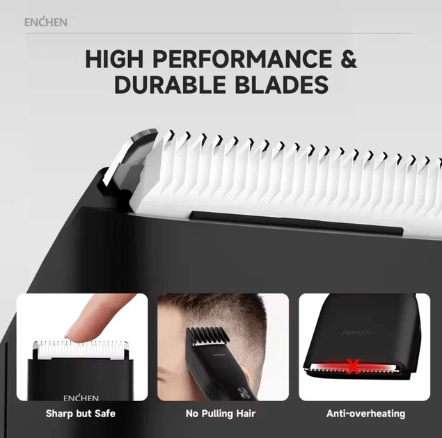 Машинка для стрижки волос Enchen Hair Clipper Black (6974728531150) - изображение 7