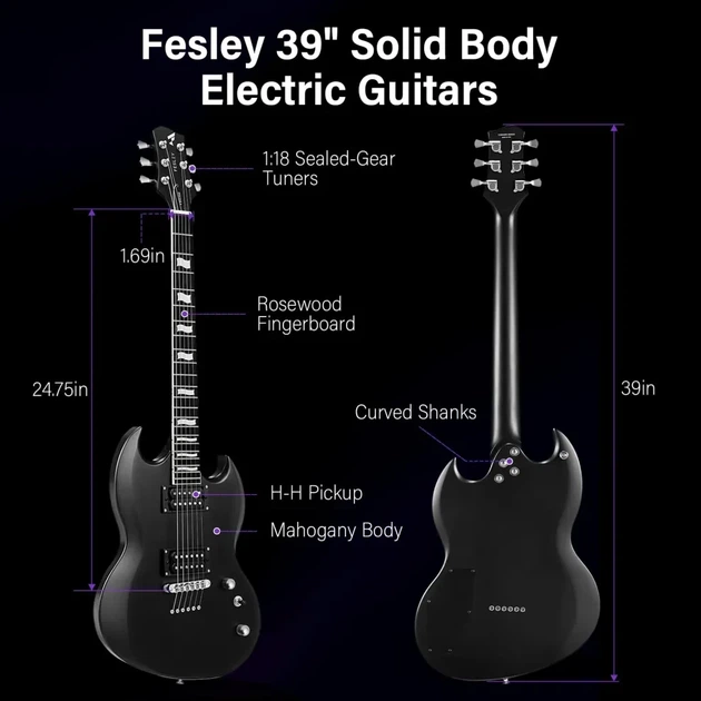 Электрогитара Fesley FSG350 BK (комплект) - Фото 3 Электрогитара Fesley FSG350 BK (комплект) - изображение 3