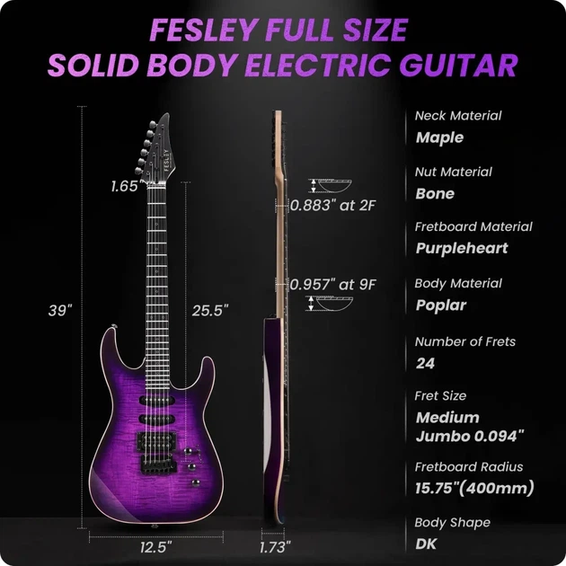 Электрогитара Fesley FDK800 PPL (комплект) - изображение 3