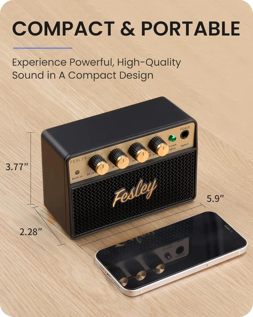 Комбоусилитель для электрогитары Fesley FGA10, Bluetooth,10 ватт - изображение 3