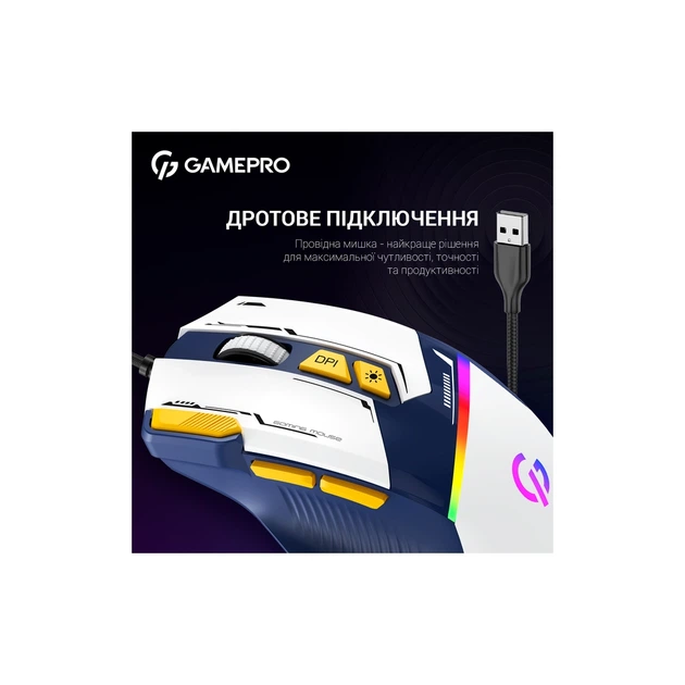 Мишка GamePro GM300BL USB Blue/White - зображення 6