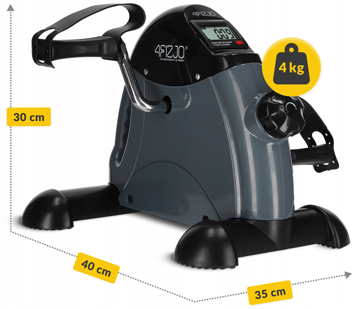Міні велотренажер 4FIZJO Active 2 в 1 для рук та ніг Grey/Black (P-5905973401708) - зображення 6