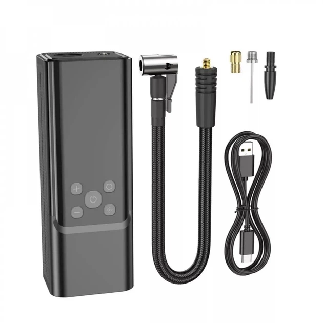 Автомобильный компрессор Hoco ZP7 (10.3 бар, 5000 mAh, LED-дисплей, датчики давления, встроенный фонарь) - Черный - изображение 4