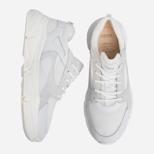 Buty sportowe dziecięce dla dziewczynki z białą podeszwą Geox J02BGD08514-C1000 33 Białe (8054730389340) - obraz 4