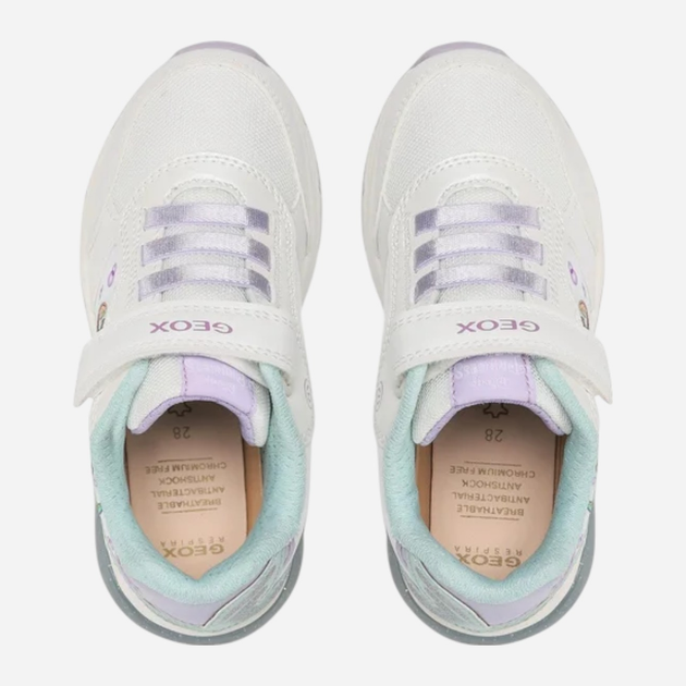 Buty sportowe dziecięce dla dziewczynki świecące LED Geox J358VA011BC-C0817 26 Białe (8056206089648) - obraz 4