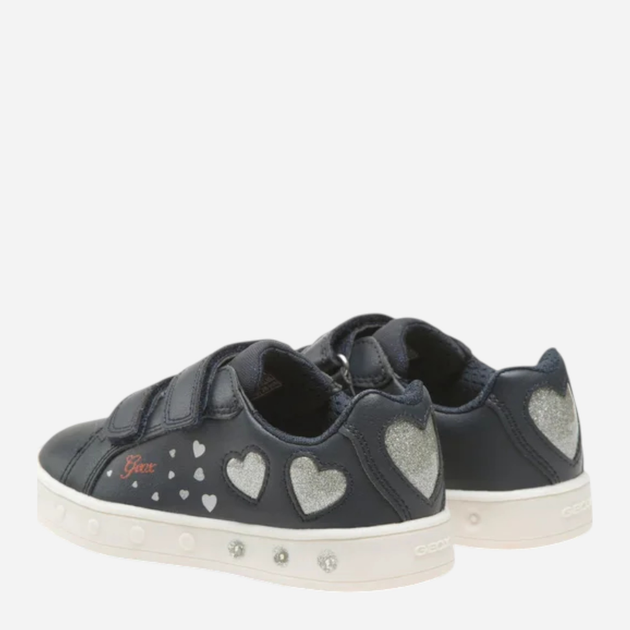 Sneakersy dziecięce dla dziewczynki świecące LED Geox J358WA054AS-C0673 29 Granatowe (8056206090033) - obraz 4