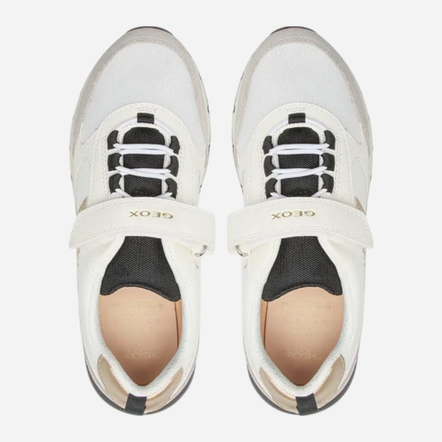 Buty sportowe młodzieżowe dziewczęce na rzepy Geox J35GZA08514-C0404 37 Biały/Czarny (8056206078826) - obraz 4
