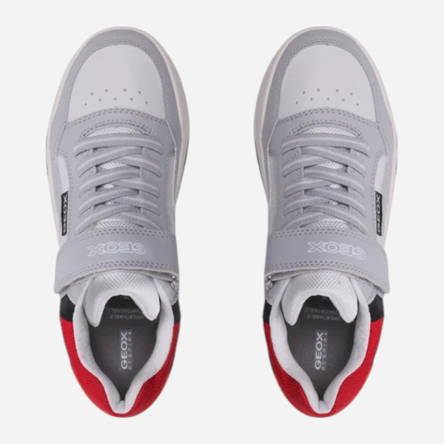 Sneakersy młodzieżowe chłopięce na rzepy Geox J167RB0FEFU-C1234 41 Jasnoszare (8050036979131) - obraz 4