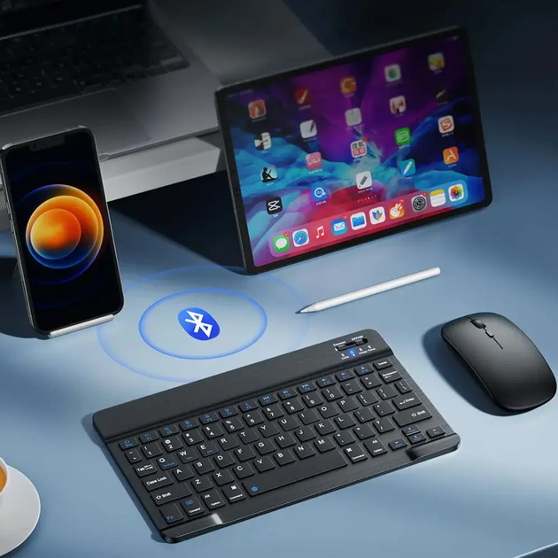 Клавіатура та мишка бездротові комплект, з USB / Акумуляторна Bluetooth BT Combo (L) - зображення 7