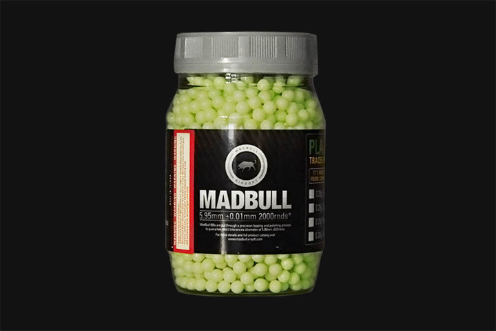 Страйкбольні кулі MADBULL GREEN TRACER 0.25g 2000шт 0,5kg - зображення 1