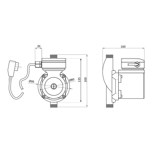 Насос для повышения давления Thermo Alliance LPS/LGS25-13Z, 180, латун (260 Вт, Н-13, G-3,9) 3/4" - изображение 2