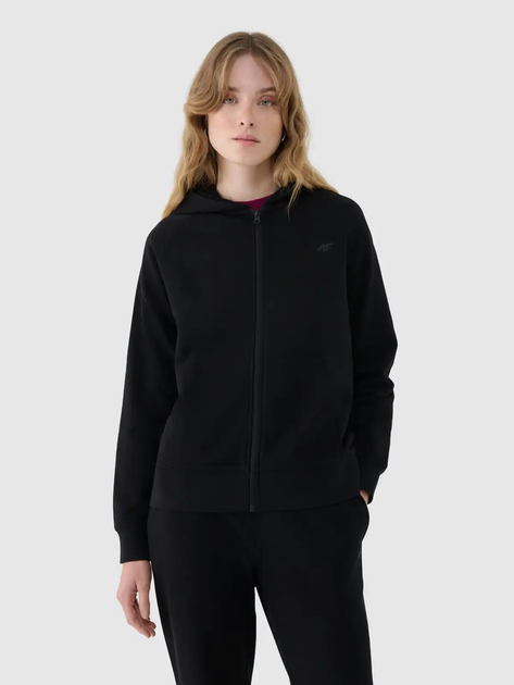 Bluza damska rozpinana streetwear z kapturem 4F 4FWMM00TSWSF1763-20S L Czarna (5905700346272) - obraz 4