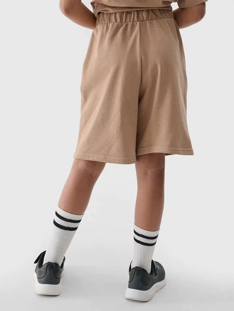 Spodenki dziecięce dla dziewczynki 4F 4FJWSS25TSHOF628-83S 134 cm Beżowe (5905700425748) - obraz 4