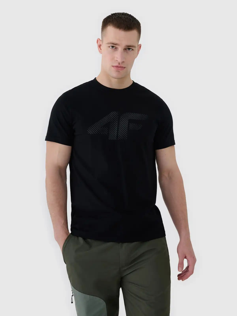 T-shirt męski bawełniany 4F 4FWMM00TTSHM2257-20S L Czarny (5905700343646) - obraz 1
