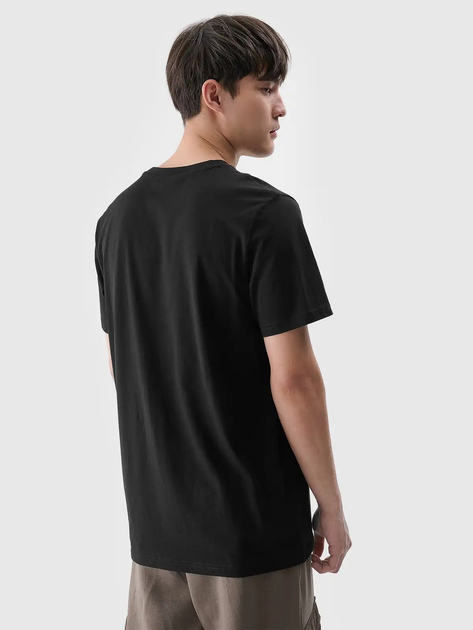 T-shirt męski bawełniany 4F 4FWMM00TTSHM2257-20S XL Czarny (5905700343639) - obraz 5