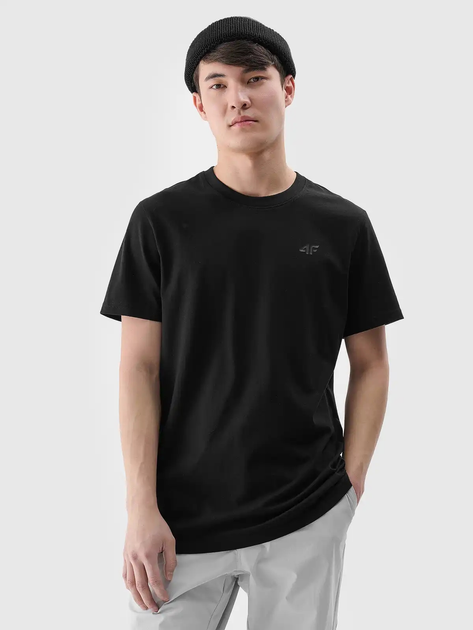 T-shirt męski bawełniany 4F 4FWMM00TTSHM2256-20S L Czarny (5905700343240) - obraz 4