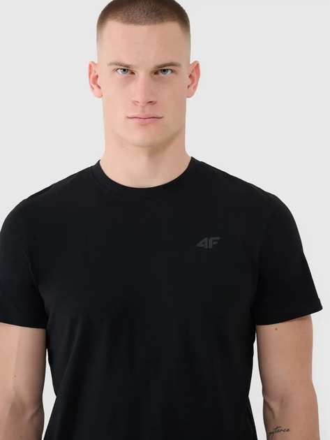 T-shirt męski bawełniany 4F 4FWMM00TTSHM2256-20S L Czarny (5905700343240) - obraz 8