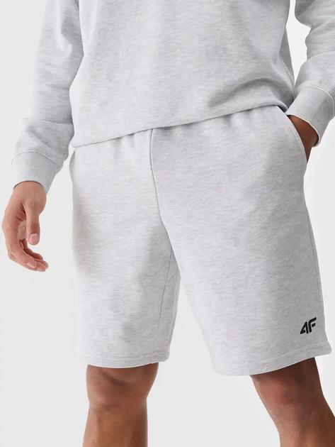 Spodenki męskie bawełniane 4F 4FWMM00TSHOM543-27M XL Jasnoszare (5905700401681) - obraz 1