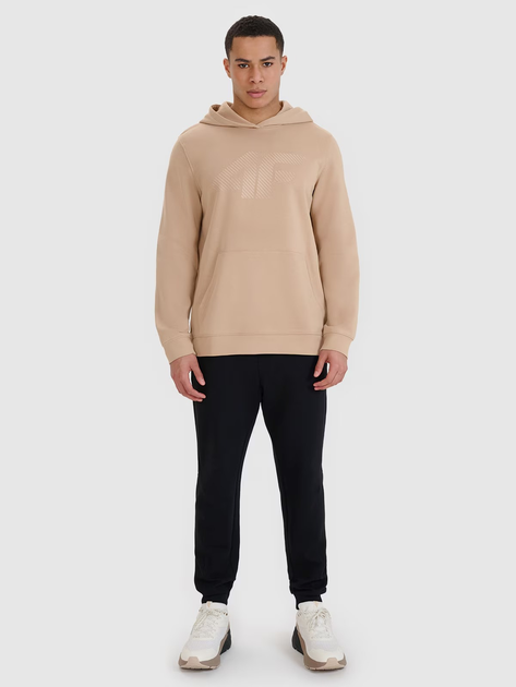 Bluza męska z kapturem 4F 4FWSS25TSWSM1621-83S L Beżowa (5905700401261) - obraz 3