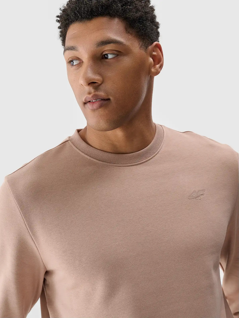 Bluza bez kaptura męska 4F 4FWSS25TSWSM1622-83S M Beżowa (5905700401391) - obraz 4