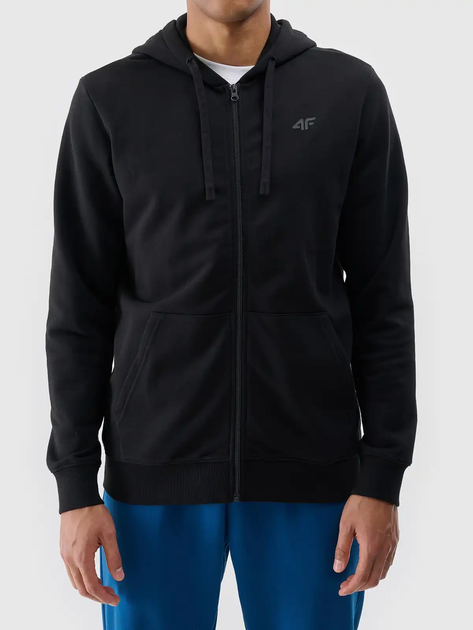 Толстовка на блискавці чоловіча 4F 4FWMM00TSWSM1768-20S XL Чорна (5905700342281) - зображення 3