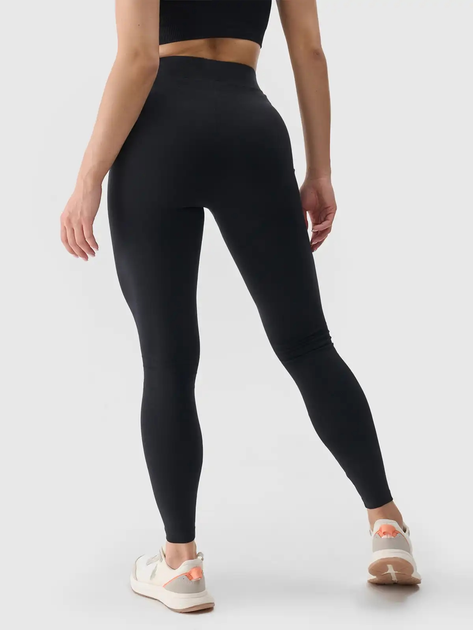 Legginsy sportowe damskie z wysokim stanem 4F 4FWMM00TTIGF195-20S XS Czarne (5904698999293) - obraz 2