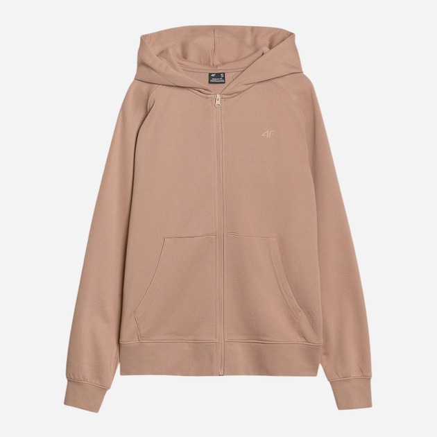 Bluza damska rozpinana streetwear z kapturem 4F 4FWSS25TSWSF1620-83S M Beżowa (5905700408338) - obraz 6