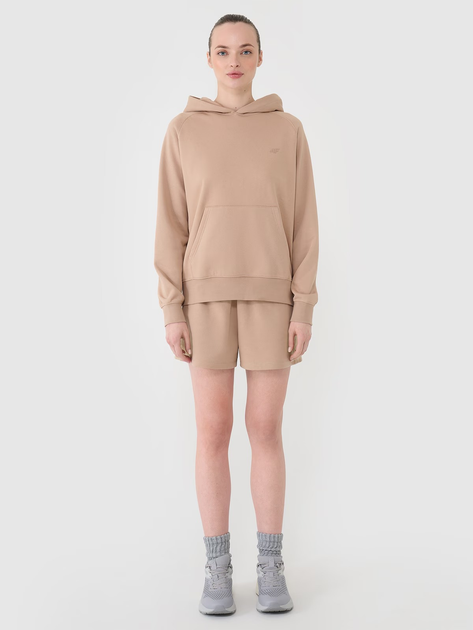 Bluza damska z kapturem 4F 4FWSS25TSWSF1542-83S L Beżowa (5905700408000) - obraz 3