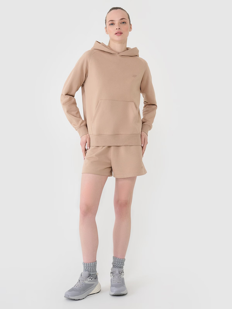Худі тепле жіноче 4F 4FWSS25TSWSF1542-83S M Бежеве (5905700408048) - зображення 4
