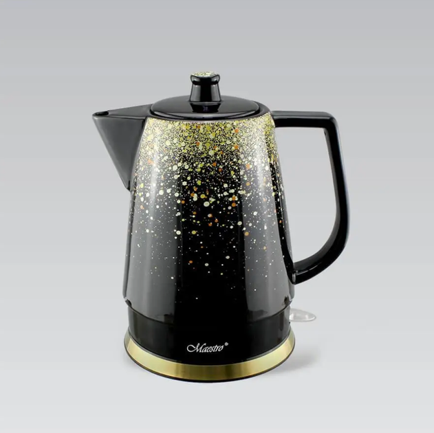 Электрочайник керамический Maestro 1.5л черно - золотой (MR-074-GOLD) 1500 Вт - изображение 2