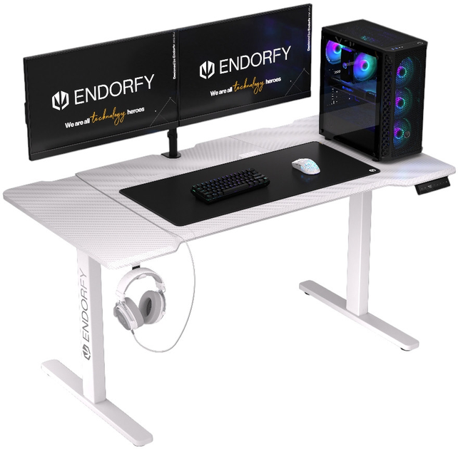 Biurko komputerowe Endorfy Atlas L Electric Onyx White (EY8E002) - obraz 12