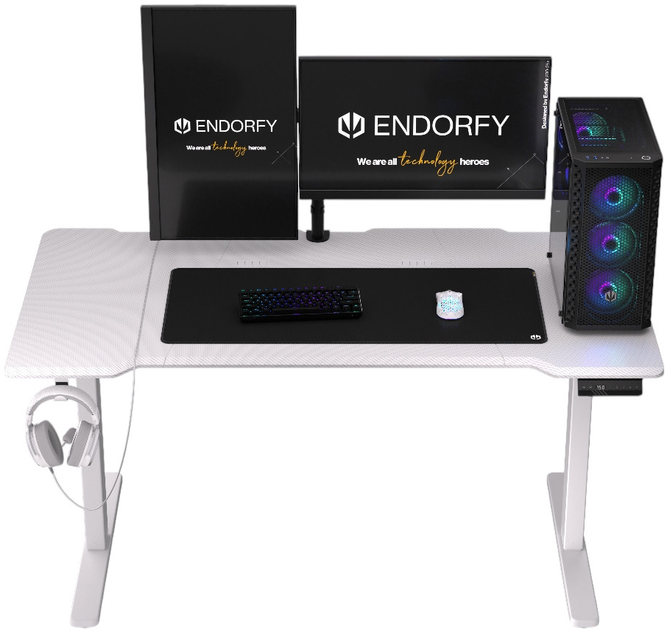 Biurko komputerowe Endorfy Atlas L Electric Onyx White (EY8E002) - obraz 15