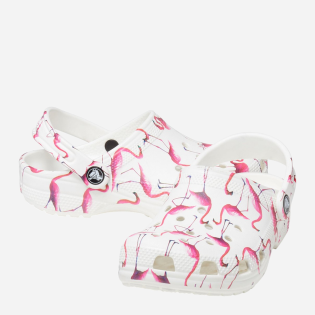 Дитячі крокси-сабо для дівчинки Crocs Classic Pool Party Clog CR207826-WHFO 28-29 (C11) Білі (191448992832) - зображення 4