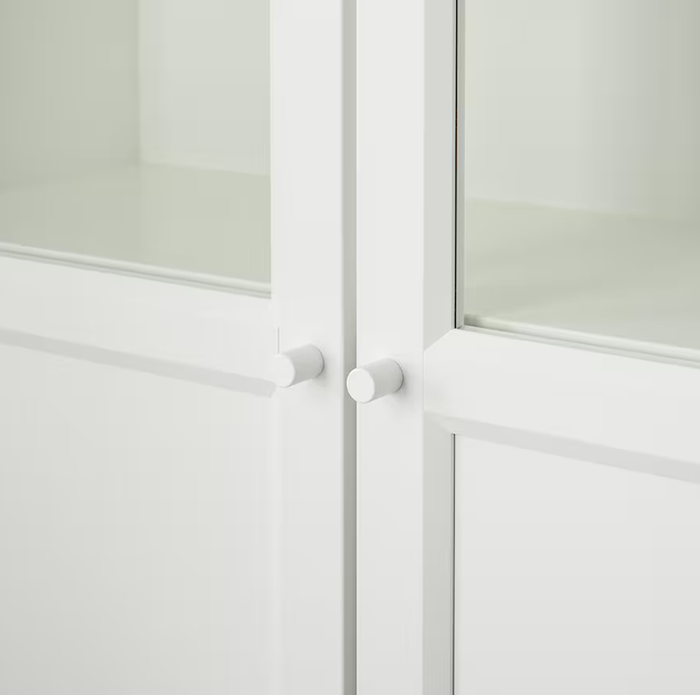 Книжкова шафа з дверима панель/скло BILLY/OXBERG 160x30x202 см IKEA 792.807.38 білий - зображення 5
