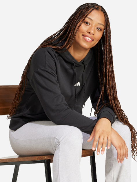 Акція на Худі жіноче Adidas W Sl Ft Hd JD7989 S Black/White від Rozetka