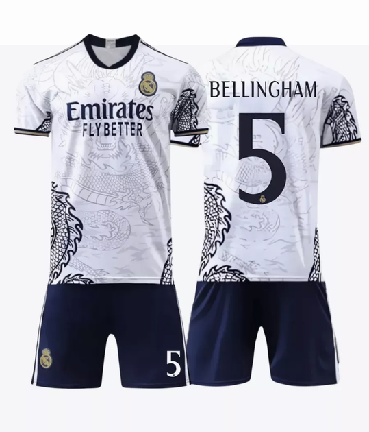 Дитяча футбольна форма Bellingham (Беллінгем) №5 Real Madrid Fan – р.24 (зріст 130–140 см) біла - зображення 4