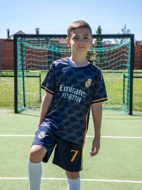 Дитяча футбольна форма Vini jr (Віні) №7 Real Madrid 24/25 – р.28 (зріст 145-155 см.) чорна - зображення 7