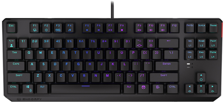 Klawiatura przewodowa Endorfy Thock TKL Kailh Blue USB Black (EY5A001) - obraz 1