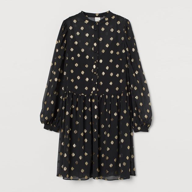 Акція на Сукня коротка осіння жіноча H&M 9087292wer M Чорна від Rozetka