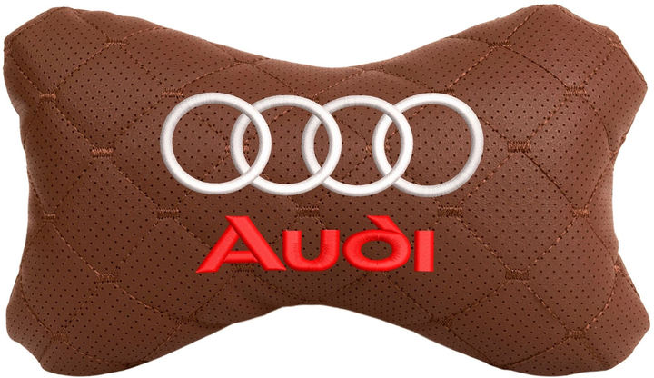 Подушка на підголовник EVAtech ECO 27 х 16 см Audi Коричнева з коричневою ниткою від Rozetka на платформі USKIDKA Акція на Подушка на підголовник EVAtech ECO 27 х 16 см Audi Коричнева з коричневою ниткою від Rozetka