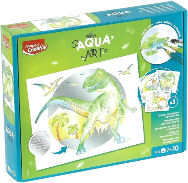 Zestaw kreatywny Maped Creativ Aqua Art Dinosaurs (3154149070589) - obraz 1