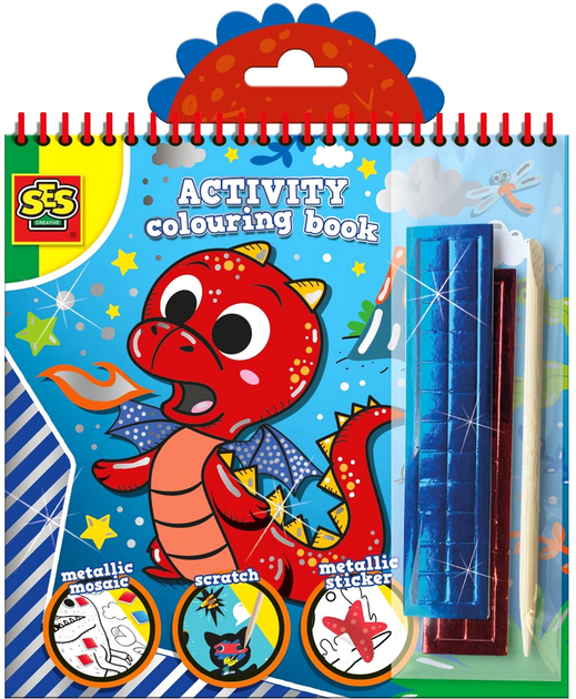 Zestaw do rysowania Ses Creative Activity colouring book Metallic 3 in 1 (8710341001155) - obraz 1