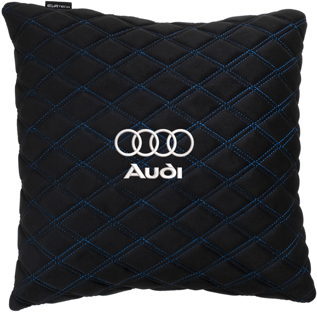 Подушка EVAtech 40 х 40 см Audi Чорна з синьою ниткою від Rozetka на платформі USKIDKA Акція на Подушка EVAtech 40 х 40 см Audi Чорна з синьою ниткою від Rozetka