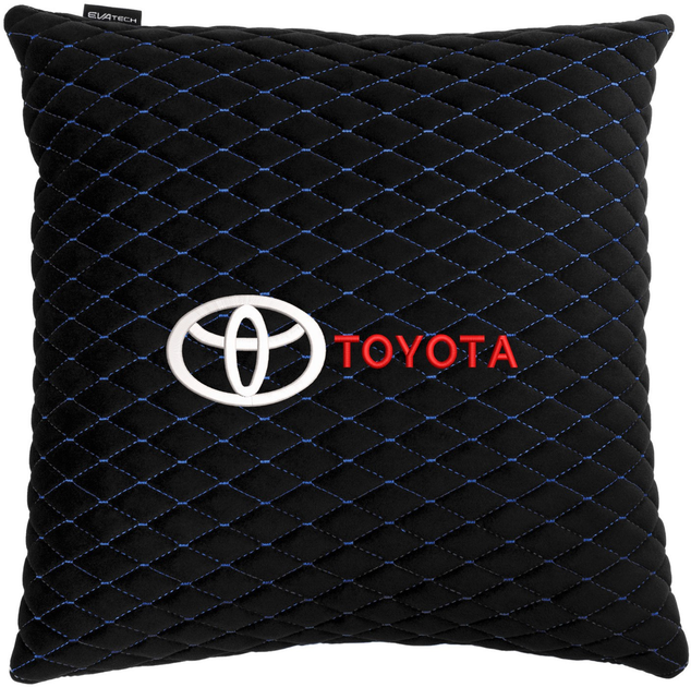 Подушка EVAtech 40 х 40 см Toyota Чорна з синьою ниткою від Rozetka на платформі USKIDKA Акція на Подушка EVAtech 40 х 40 см Toyota Чорна з синьою ниткою від Rozetka
