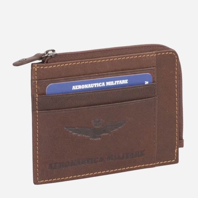 Etui na karty męskie skórzane Aeronautica Militare AM246-MO Brązowe (800070338880) - obraz 1
